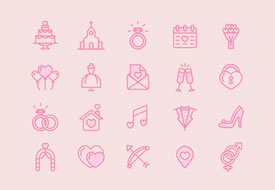 Love &amp; Wedding Icon Set